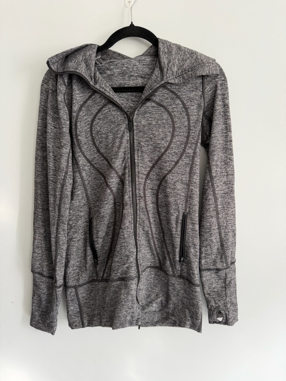 lululemon athletica Long Define Gray Full-Zip Hooded Jacket